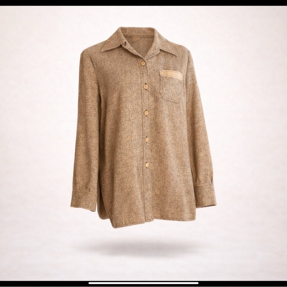 Leslie Faye Other - Vintage 1970s Leslie Fay Personals Wool Blend Shirt | Elbow Patch Overshirt